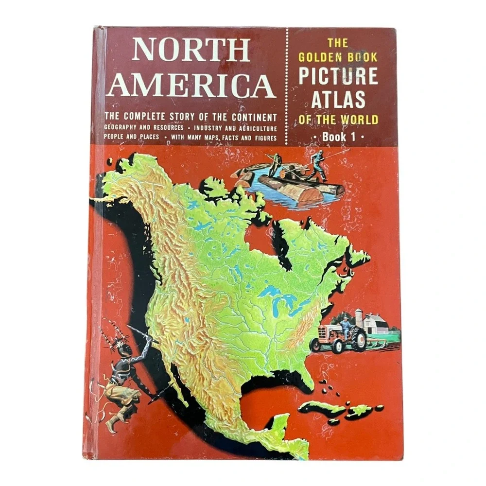 Vintage 1960 Golden Book Picture Atlas of the World Complete 6 Volume Set